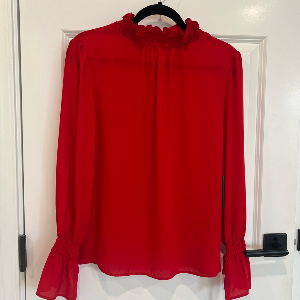 Vince Camuto Smocked Neck Blouse Small Nwt